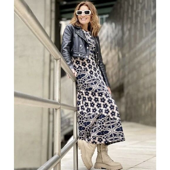 ZARA LONG JACQUARD DRESS OPEN BACK PRINTED NEW - Picture 3 of 8